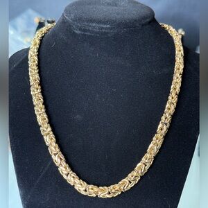 Sterling silver Byzantine Gold plate Chain Necklace